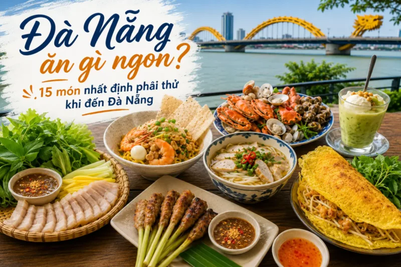 Đà Nẵng có nhiều món ăn vặt hấp dẫn, từ bánh xèo nem lụi đến ốc hút, ram cuốn cải và chè.